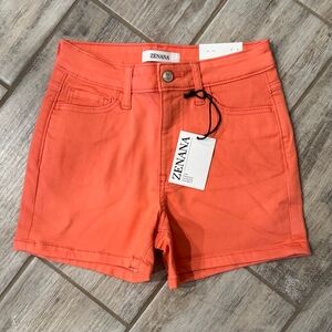 NWT - Zenana Outfitters High Waist Coral Shorts